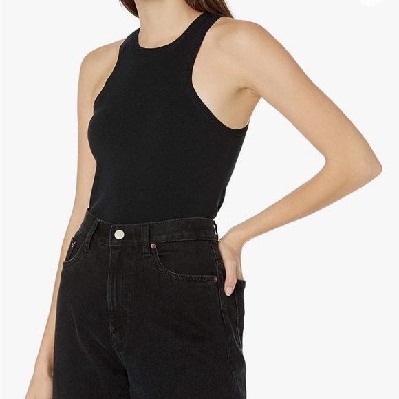 The Drop @lucyswhims Fitted Cutaway Racer Tank Top in Black - Picture 1 of 9